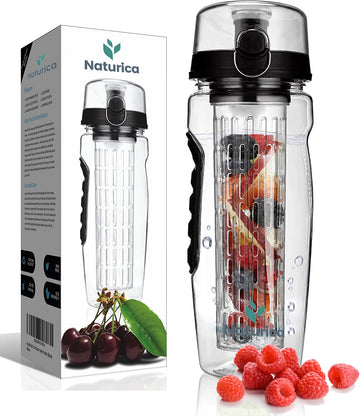 Naturica 32 OZ Fruit Infuser Water Bottle ( Black )